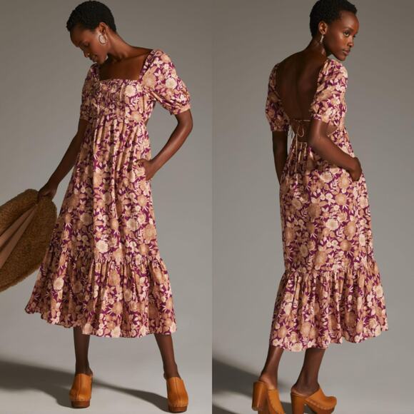Favorite Daughter | NWT The Mirka Floral Open Back Peasant Fall Maxi Dress 0 - Picture 14 of 15